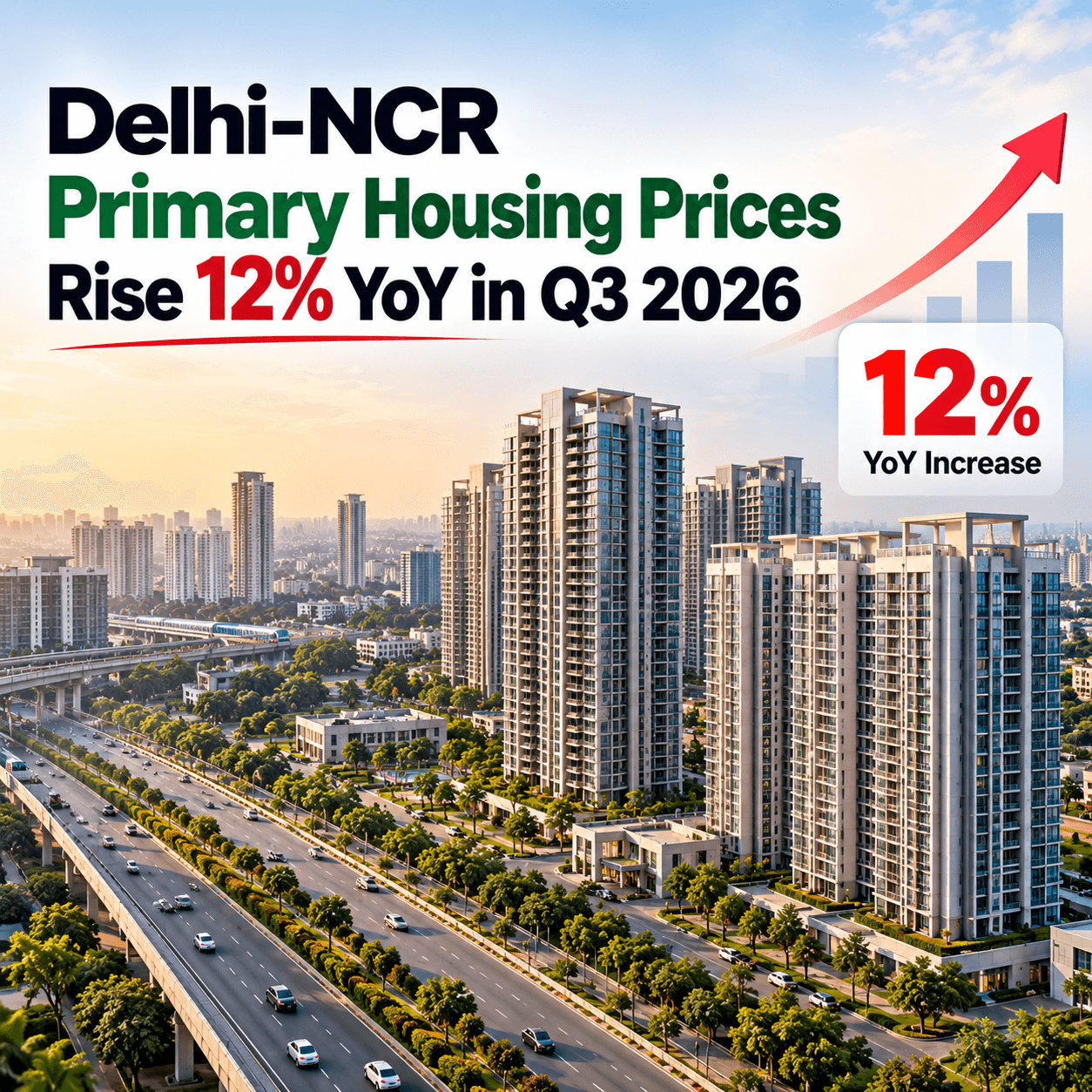 Delhi-NCR Primary Housing Prices Rise 12% YoY in Q3 2026