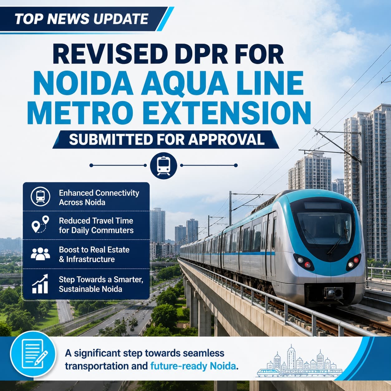 Revised DPR for Noida Aqua Line Metro Extension Submitted for Approval