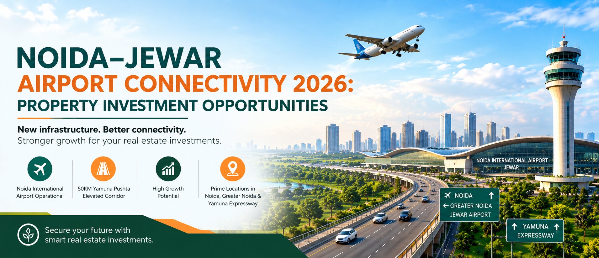 Noida Jewar Airport connectivity 2026 and property investment opportunities